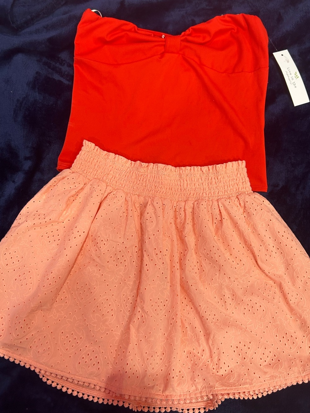 Women’s Tube Top & Skirt Set | Bow Top Outfit Size L/M